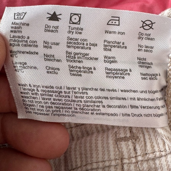 EDC by Esprit Women's 6 Striped Cargo Mini Skirt Cream/Beige Pockets Festival - Picture 6 of 12